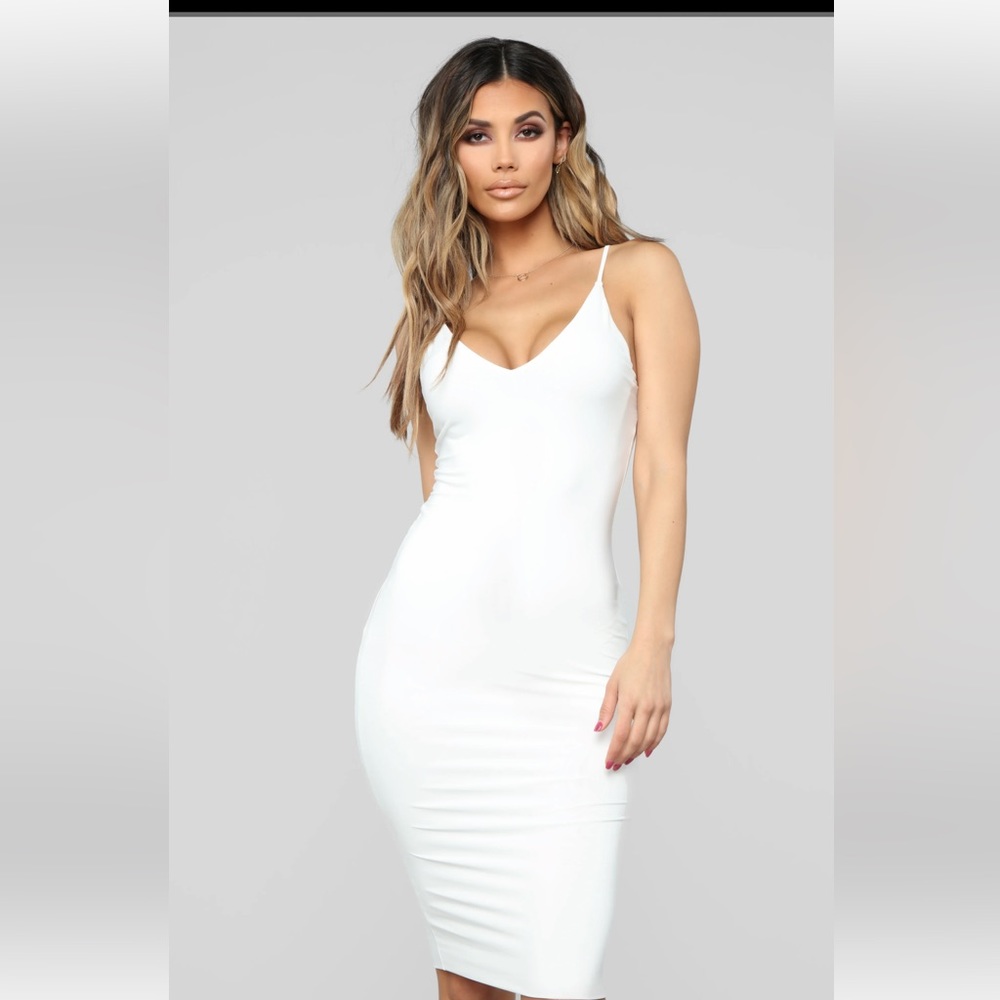 Fashion Nova White Midi Dress